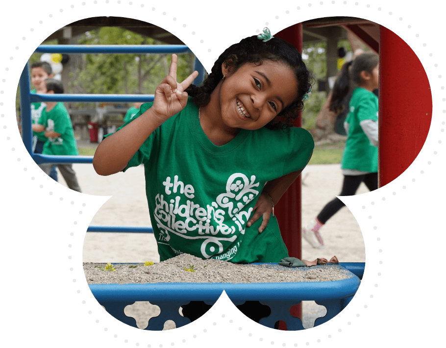 Kid with a green shirt in the park